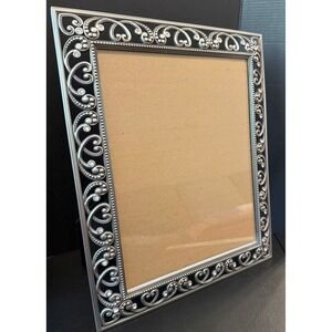 Green Tree Gallery  8x10 Picture Frame Silver Metal Scroll Rhinestone Filigree
